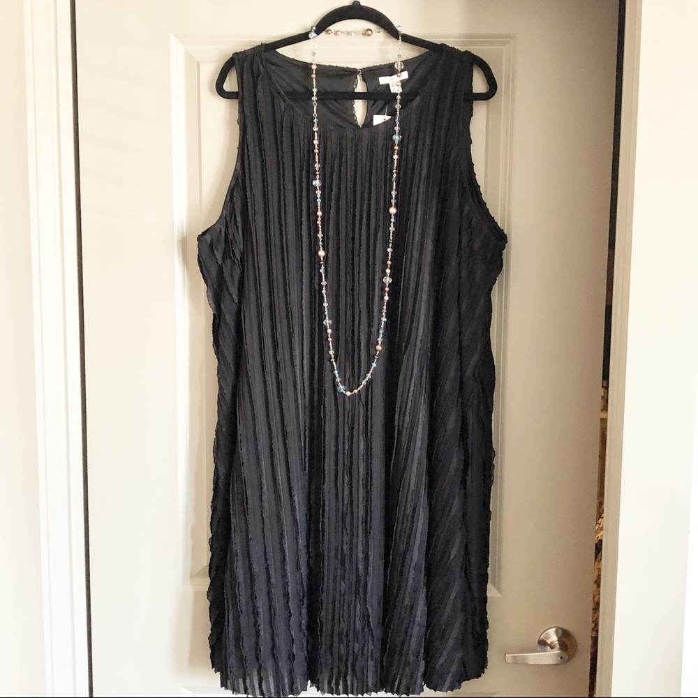 CATO Black Textured Sleeveless Dress